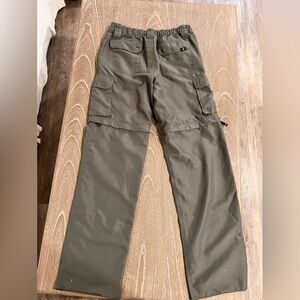 Boy Scouts Of America Cargo Pants Youth Large Green Zip Off Convertible Unhemmed